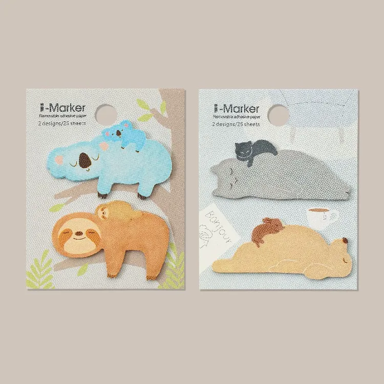 [6] Good Quality Planner Animal Sticky Notes Stationery Koala Sloth Memo Pad for Office
