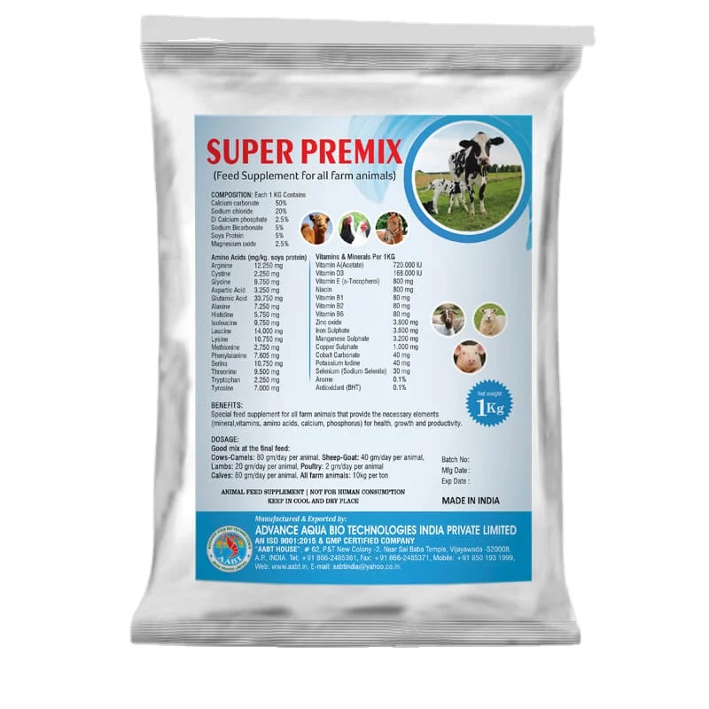 Super Premix Feed Supplement for Farm Animals for Pig Cattle Sheep Horse Indian Origin