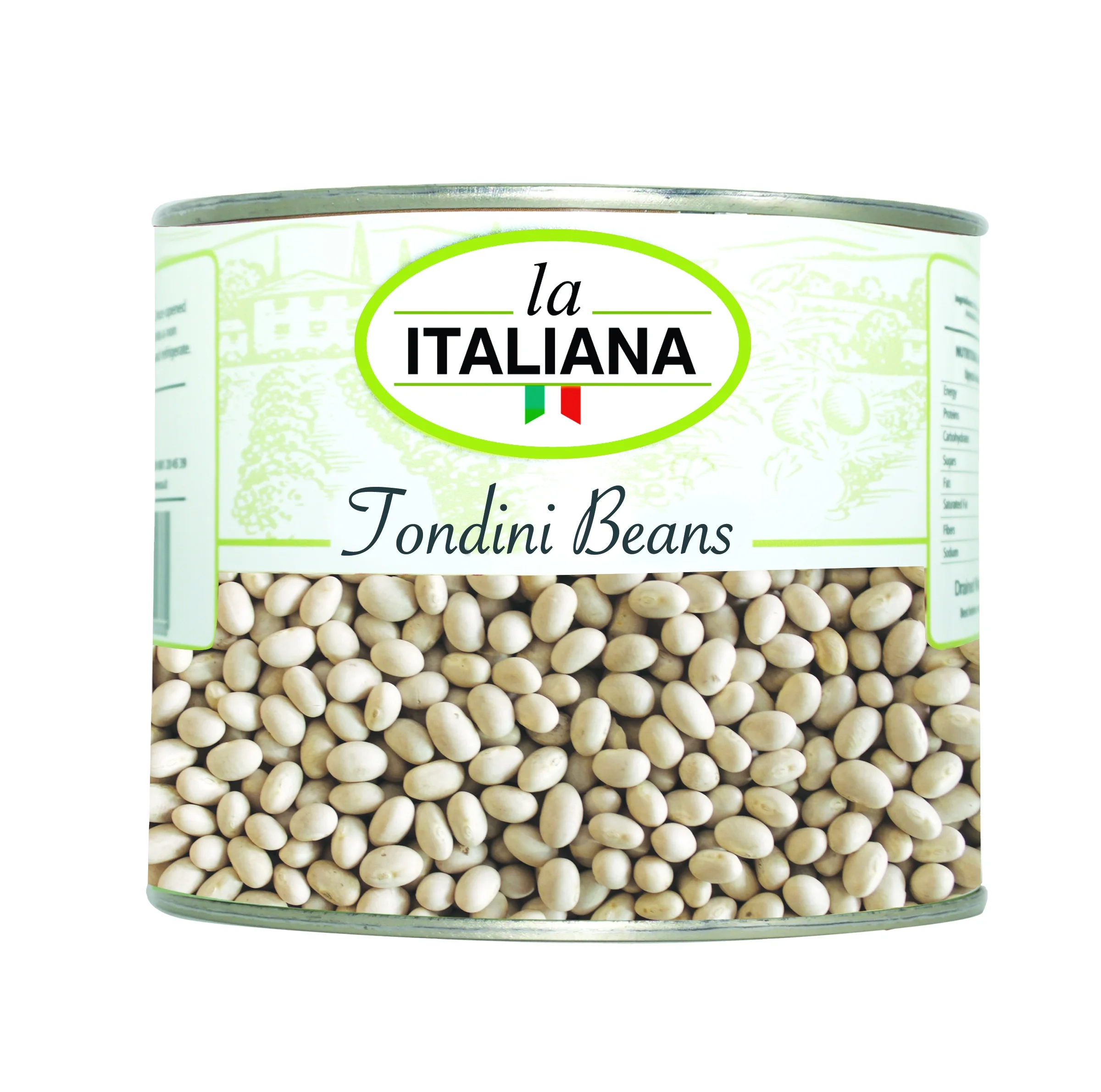 High quality canned food white beans rich in nutrients fiber and vitamin B Tondini Beans 0,4 kg tin