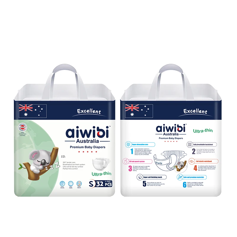 Aiwibi Couche Bebe baby diapers/nappies  Japan SAP Baby Diaper Fitted Breathable Tape Diaper Nappy
