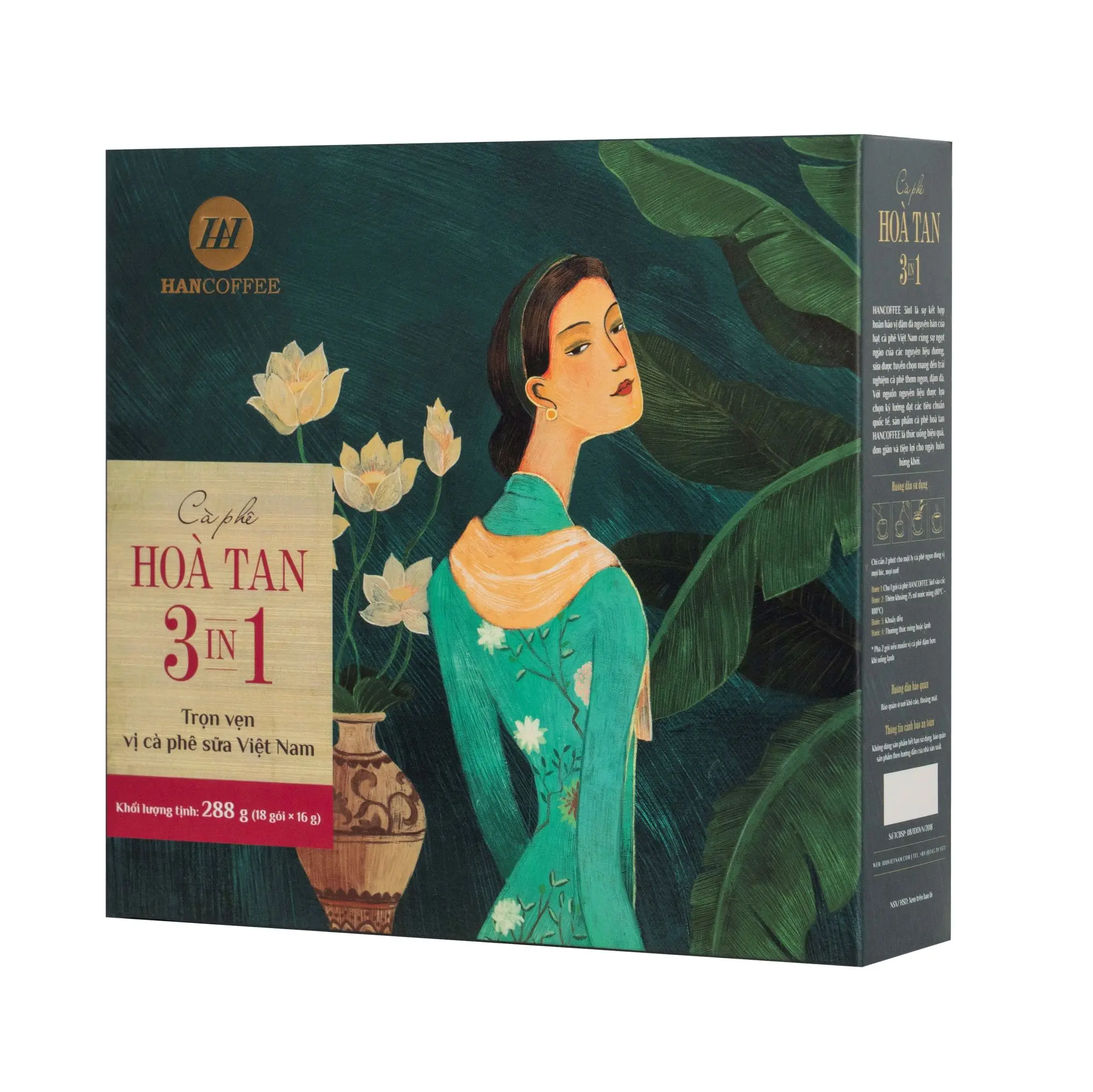 Hancoffee Vietnam ODM/OEM сублимационная сушеная 3 в 1 растворимый кофейный крем порошок лучшие продажи коробка для похудения объемная упаковка