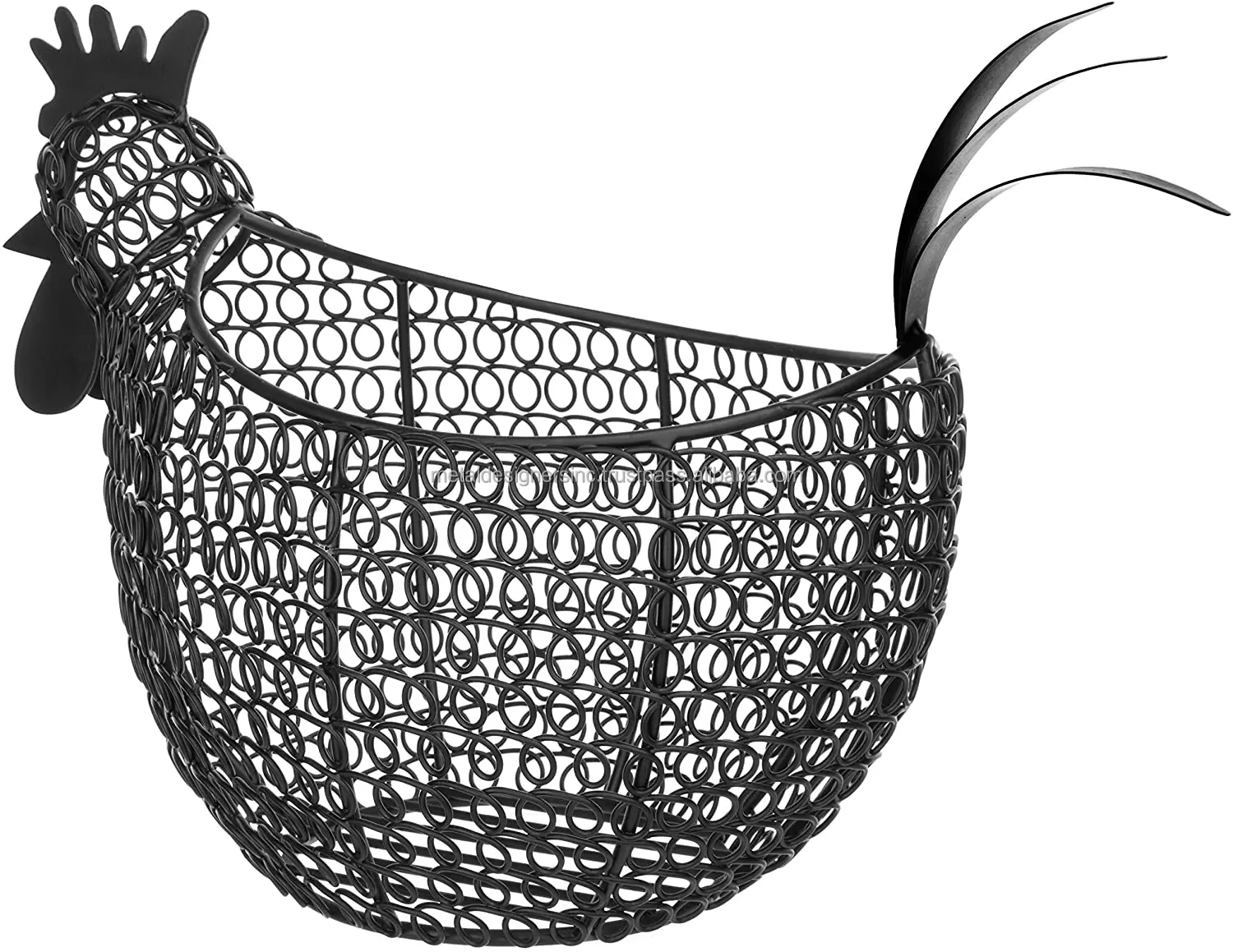 Black Metal Wire Chicken-Shaped Egg Storage Basket tableware and kitchenware black eggs holder