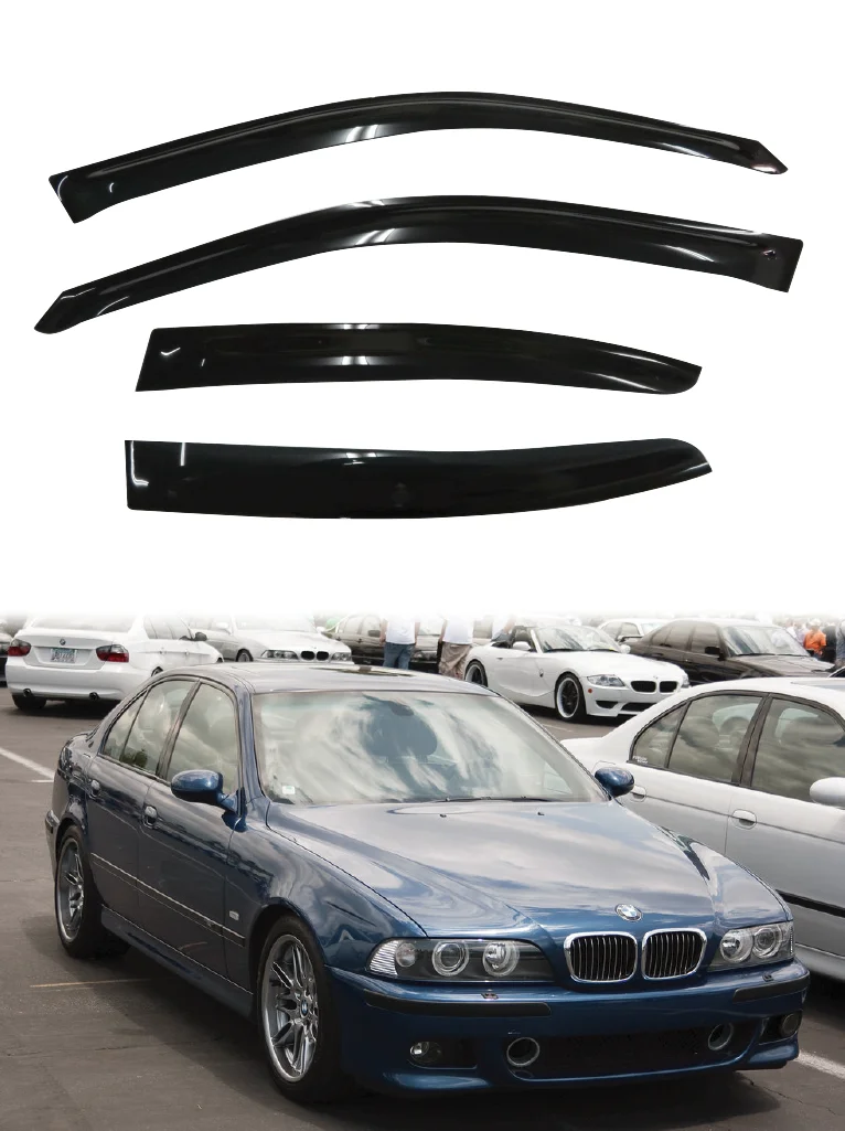 For BMW 5 Series E39 1995-2003 Window Visor Vent Sun Shade Rain Guard Door Visor