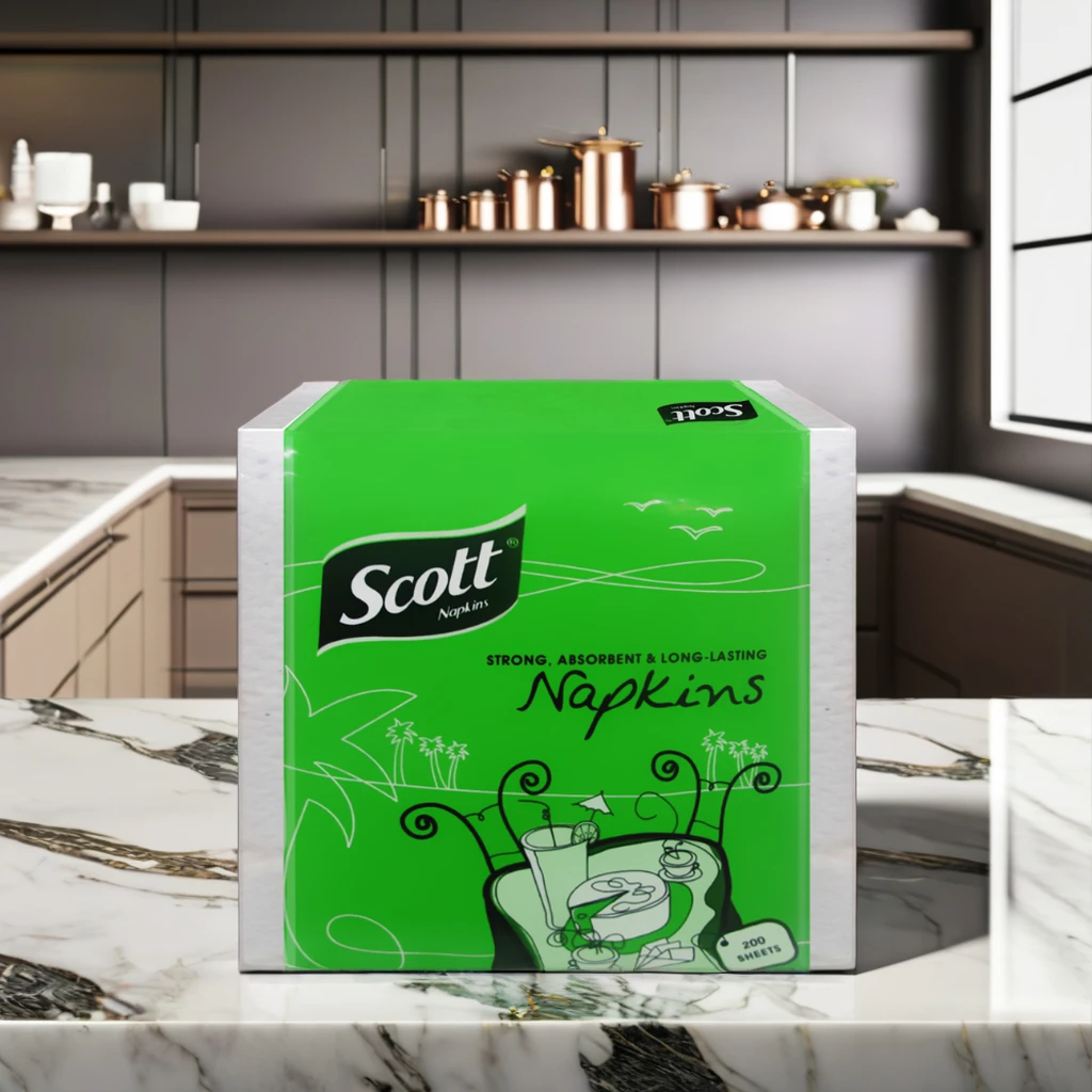 Virgin Wood Pulp 1-Ply Paper Napkins and Serviettes Cocktail and Restaurant Use Bag Style Tissue