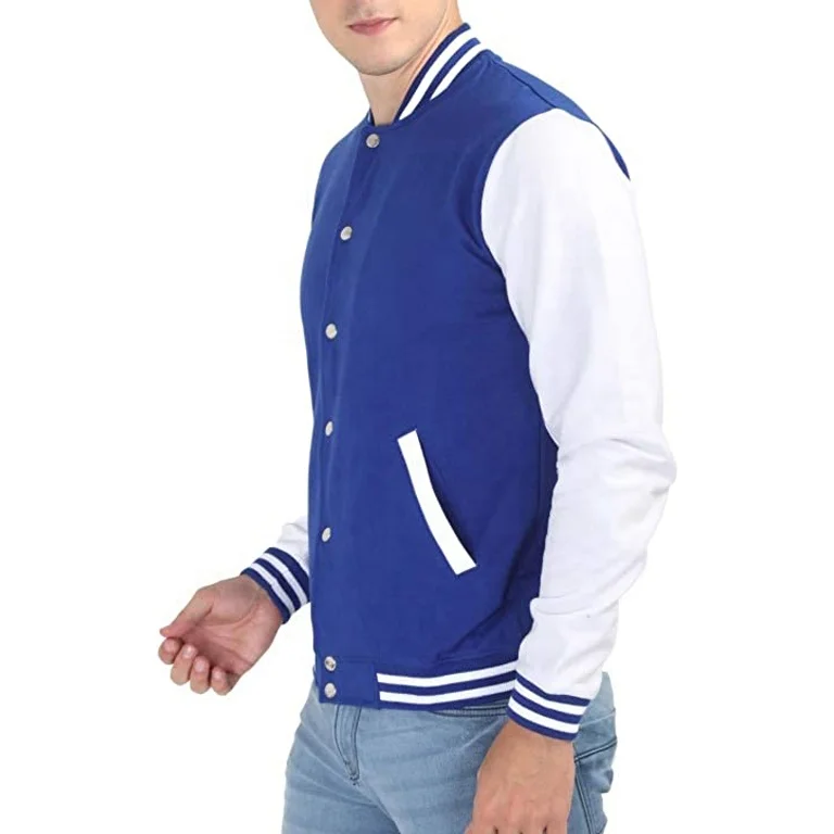 Hot Sale Sportswear Varsity Jacket Long Sleeve Splicing Striped Men Varsity Baseball Jacket