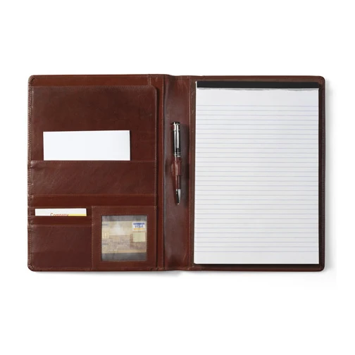 Two Pocket Presentation Folder / Brown Color Wholesale Real Leather File Folder