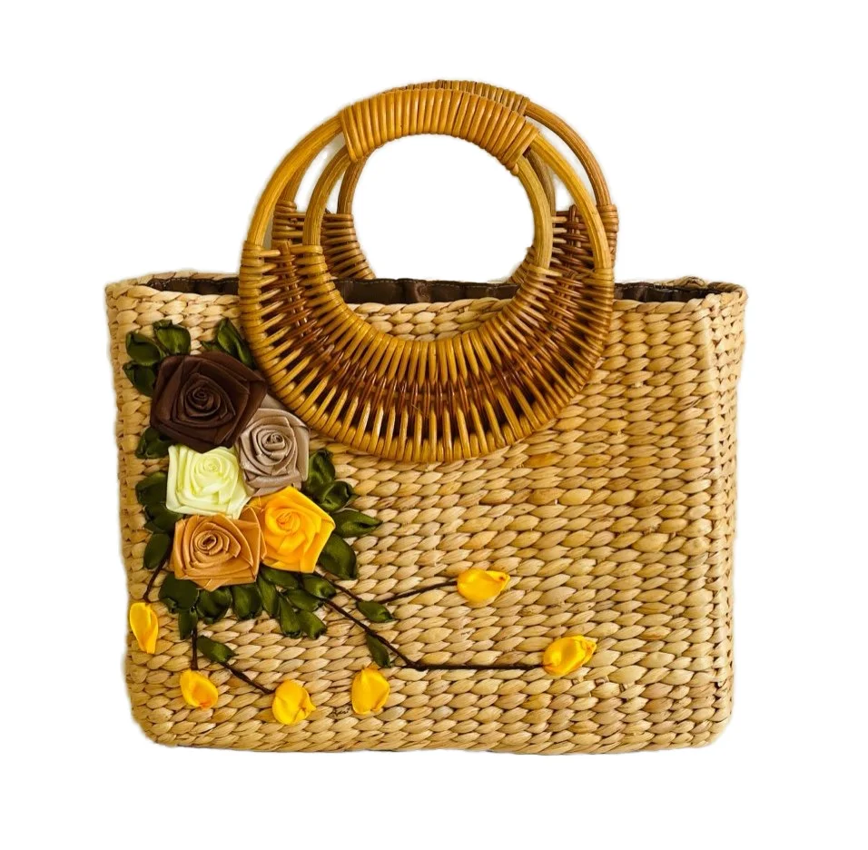 Wholesale High Quality Viet Nam Women Straw Bags Handmade Tote Straw Beach Bag Low Price Fit for Shopping Travel