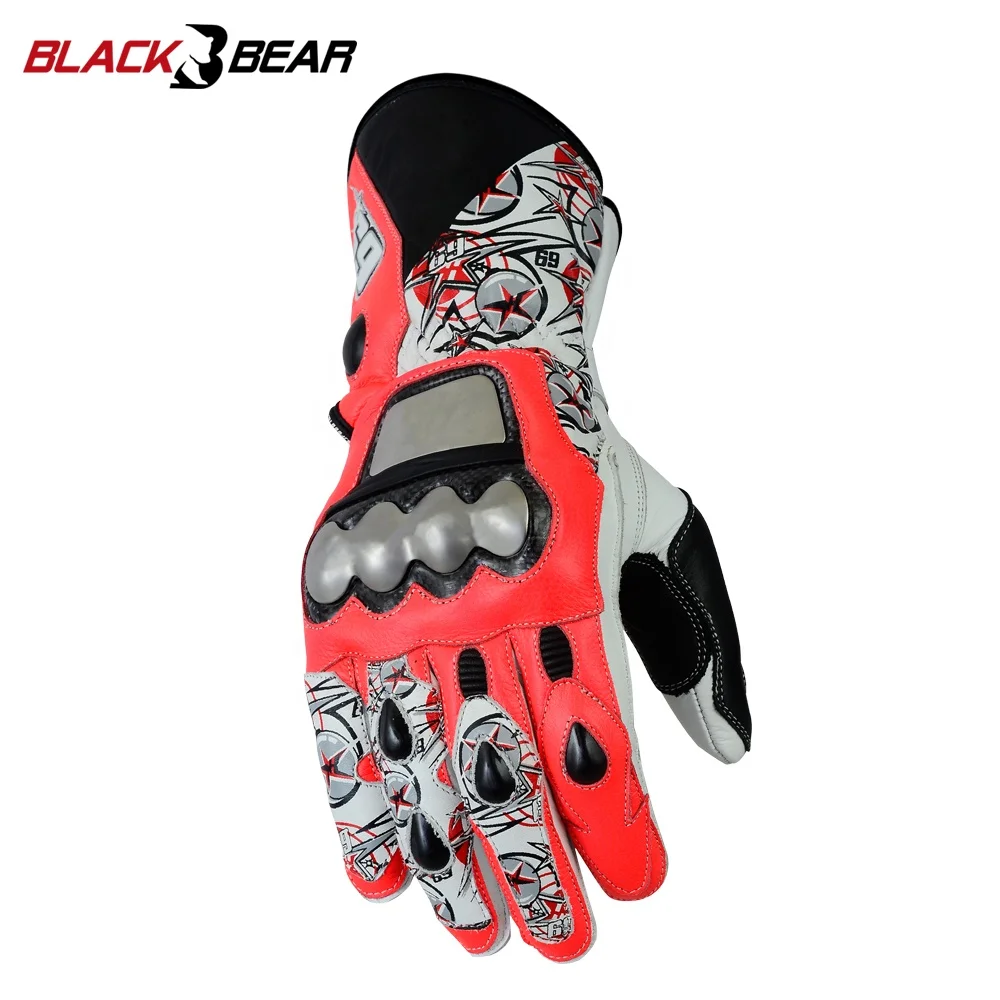 OEM custom Genuine Leather Motorcycle Gloves Carbon Protect Motorbike Gloves Driving Racing Riding Gloves MBG-0006