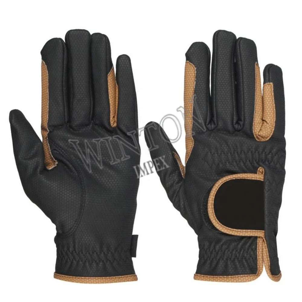 OEM 2021 Best Gloves Made With Goatskin Horse Riding Gloves Four Way Back Synthetic Leather Palm Silicon Printing Racing Gloves