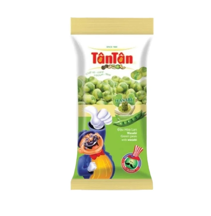 PRODUCT Snacks FROM VIETNAM BY TAN TAN COMPANY BRAND THAT IS GREEN PEAS WITH WASABI WITH OEM PACKAGING  OEM QUALITY