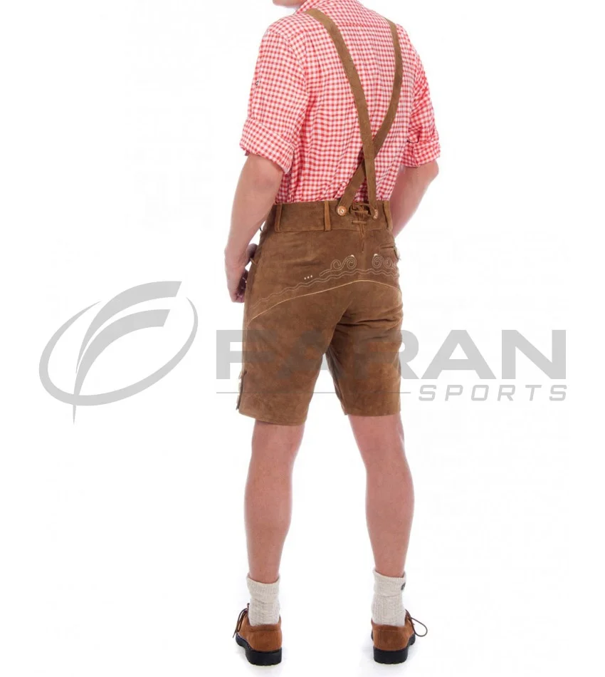 Custom Lederhosen Shorts German Traditional Men Shorts Made In Suede Leather Bavarian Short Pant Trachten Wear