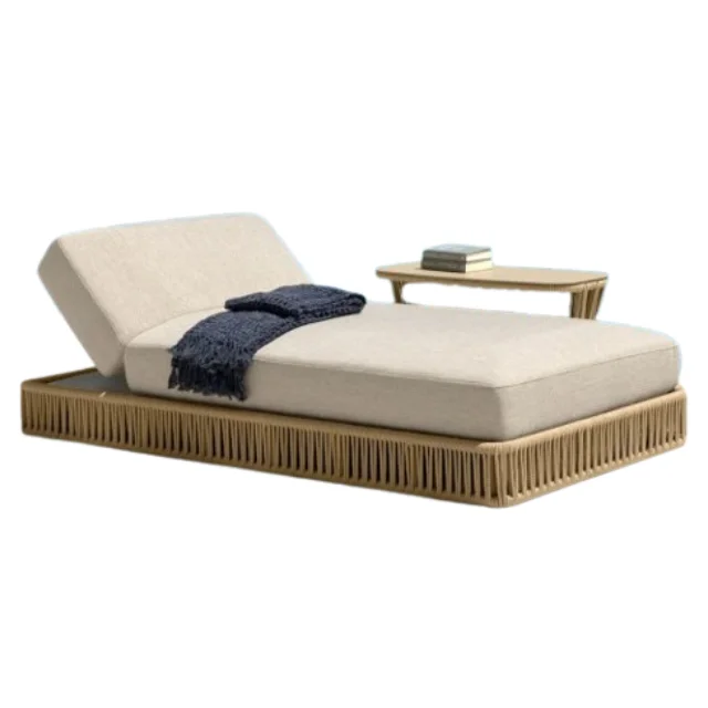 Wholesale Price Outdoor Beach Swimming Pool Use Folding Lounge Chair Sunrise Double Sunbed For SALE