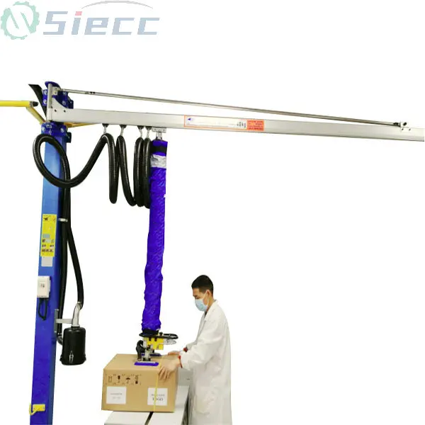 column mounted jib crane bulk bag suction cup vacuum tube lifter with 360 degree rotation