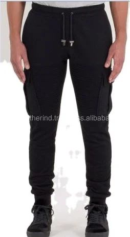 Biker Drop Crotch Side Pocket False Zip Open Knee Side Cotton Jogger Harem Pants