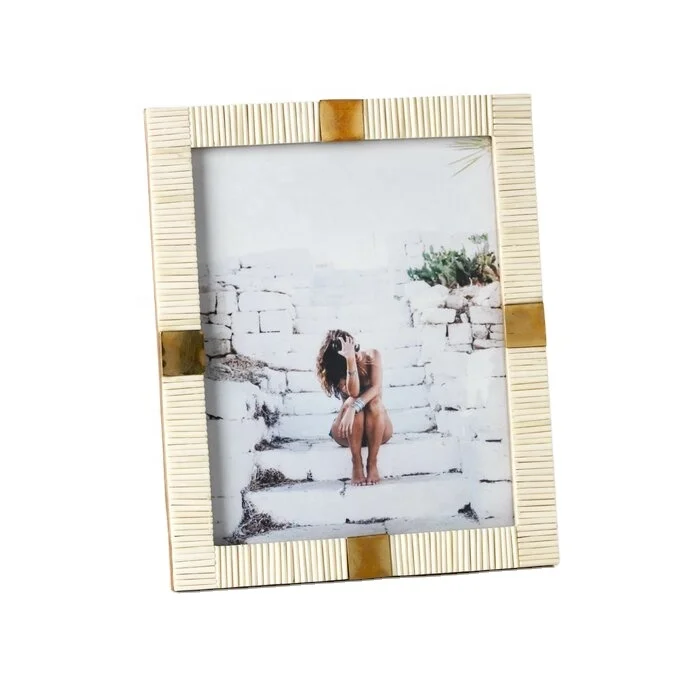 AMGE ручная работа, костяная инкрустация с латунной фоторамкой, набор из трех предметов, настенный подвесной декор, продукт, оптовая продажа, экспорт