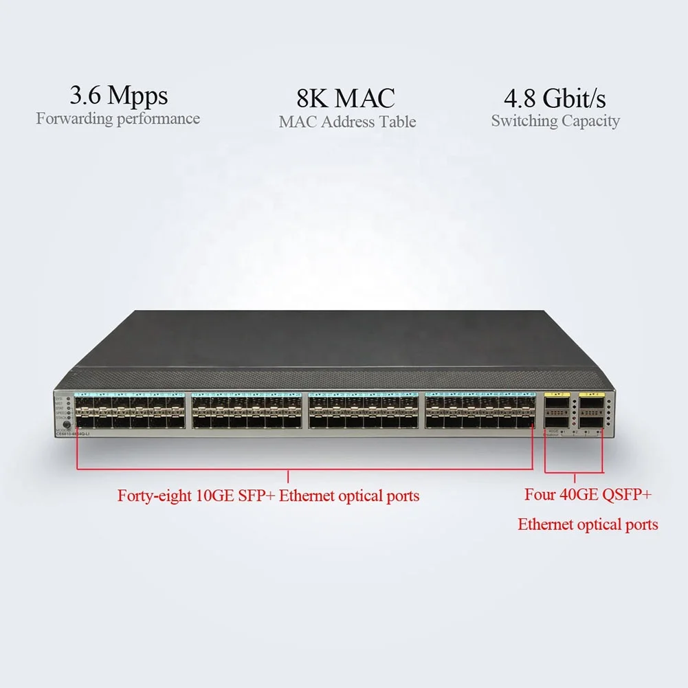 48 Port 10G Gigabit Ethernet Switch CE6810-48S4Q-LI Industrial Poe Switch for High Quality