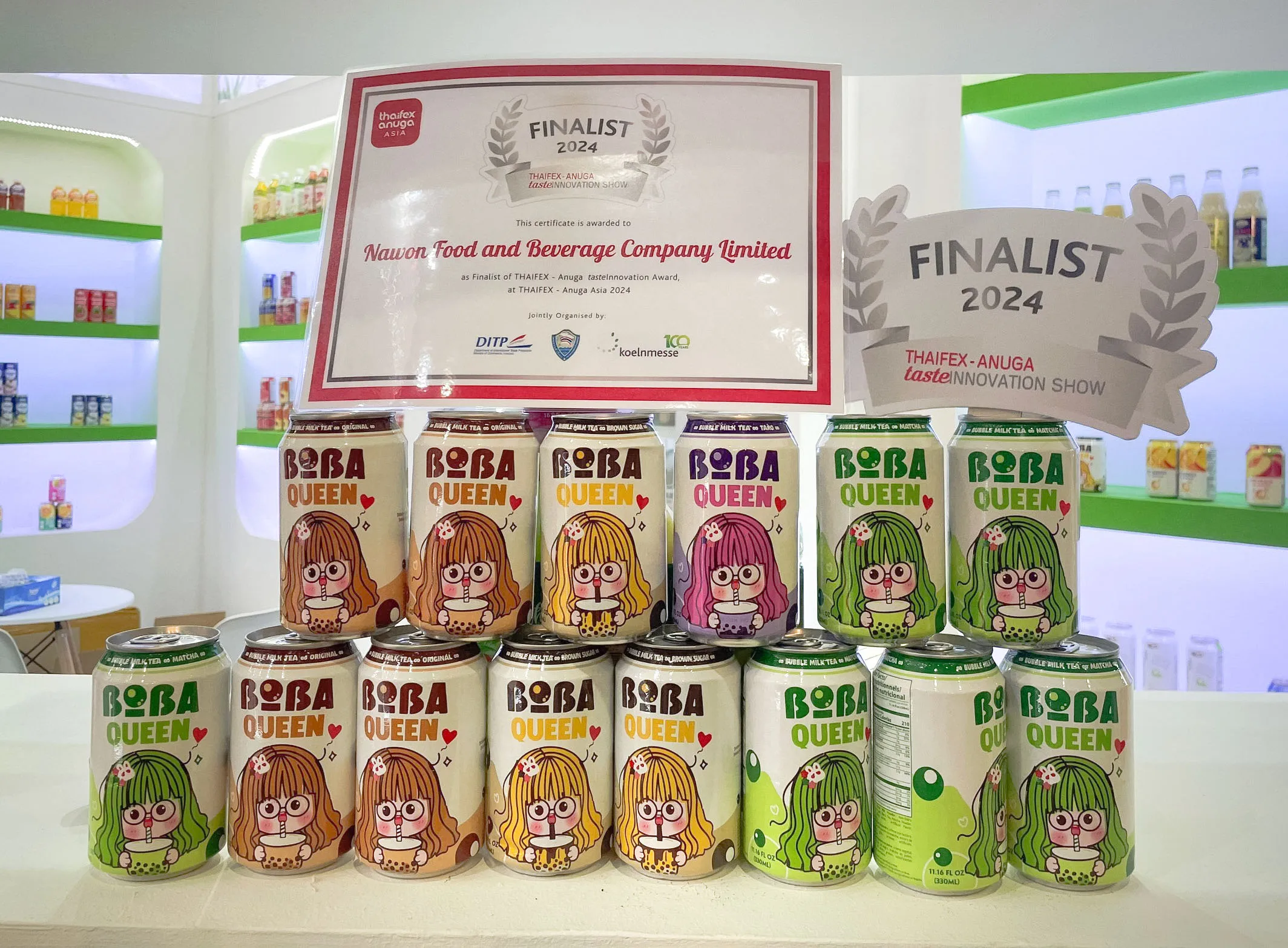 Boba Queen Hot Selling Milk Tea Taro Flavor NAWON Canned Bubble Tea Mix Private Label Boba Tea Drinks Manufacturer from Vietnam