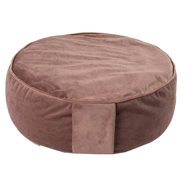 Custom Handmade Round Velvet Fabric Eco-friendly Buckwheat Hulls Yoga Meditation Cushion Floor Pillow
