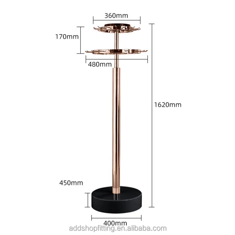 Stainless Rose gold Rotating display rack hair extension stand