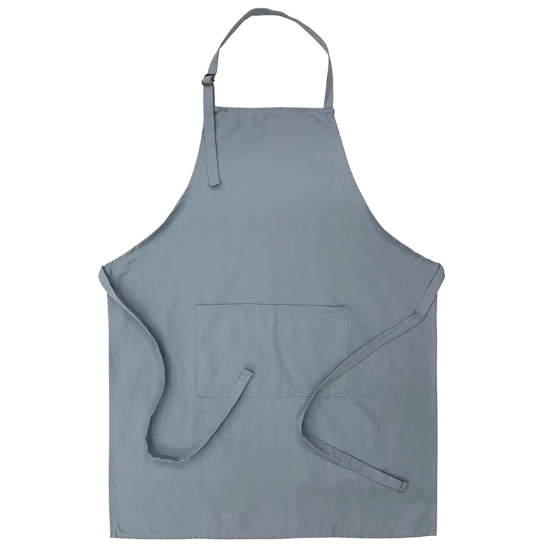 kitchen cotton blue sleeveless apron with pocket for Men and Women