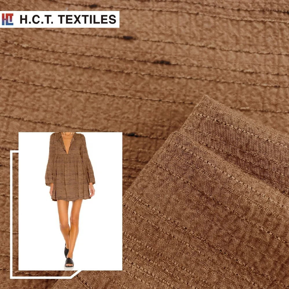 Дизайнерская коричневая ткань, вискоза, 140 г, вискоза, полиэстер, спандекс