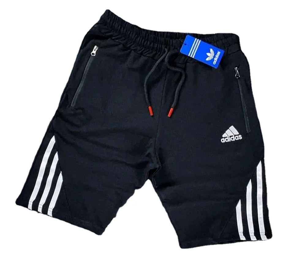 Шорты мужские спортивные с карманами на молнии, Свободные повседневные уличные штаны для фитнеса из хлопка и полиэстера, для бега, на заказ, лето