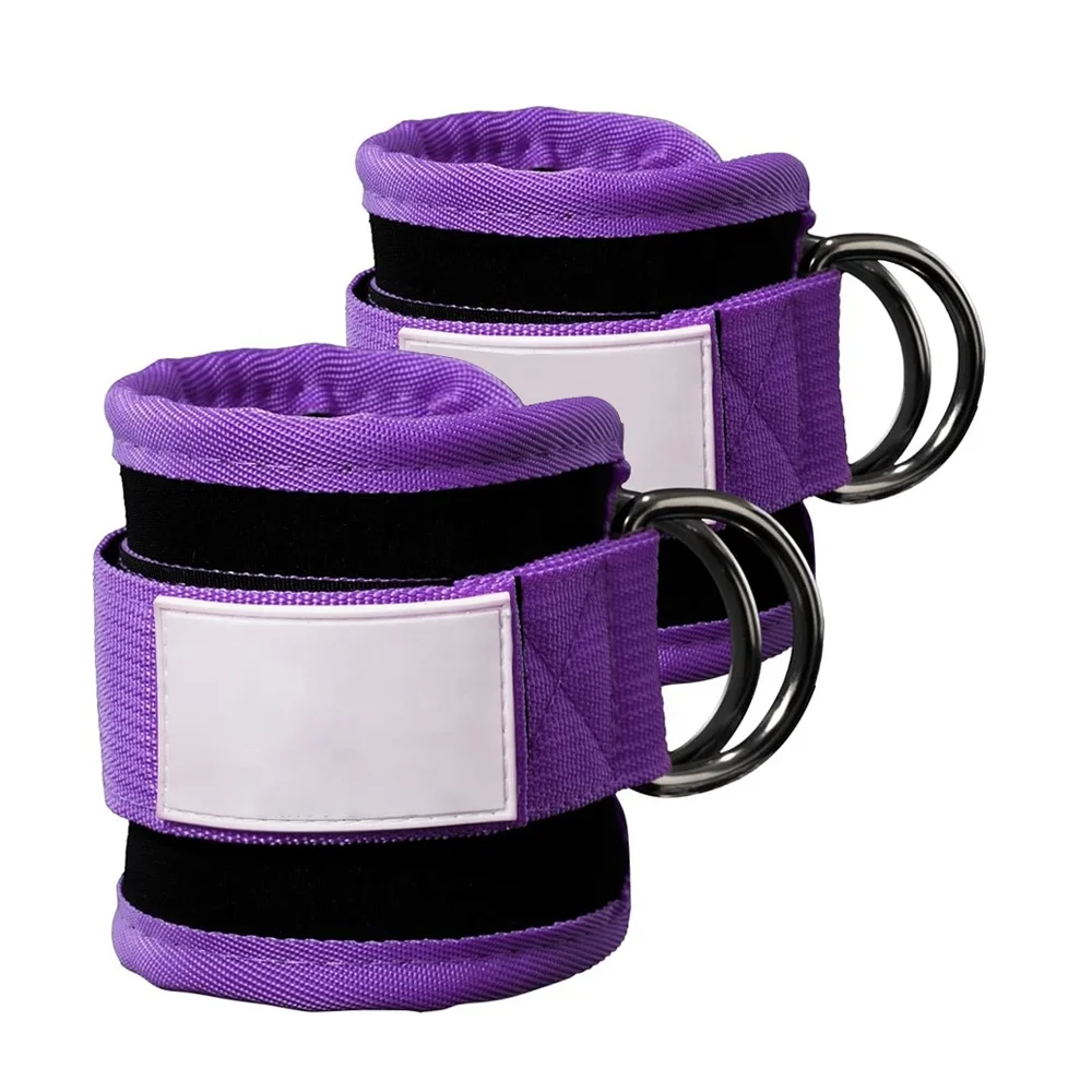 Adjustable Pair High Quality D Ring Gym Fitness Leg Training Ankle Strap Cuffs Gym Fitness Ankle Straps