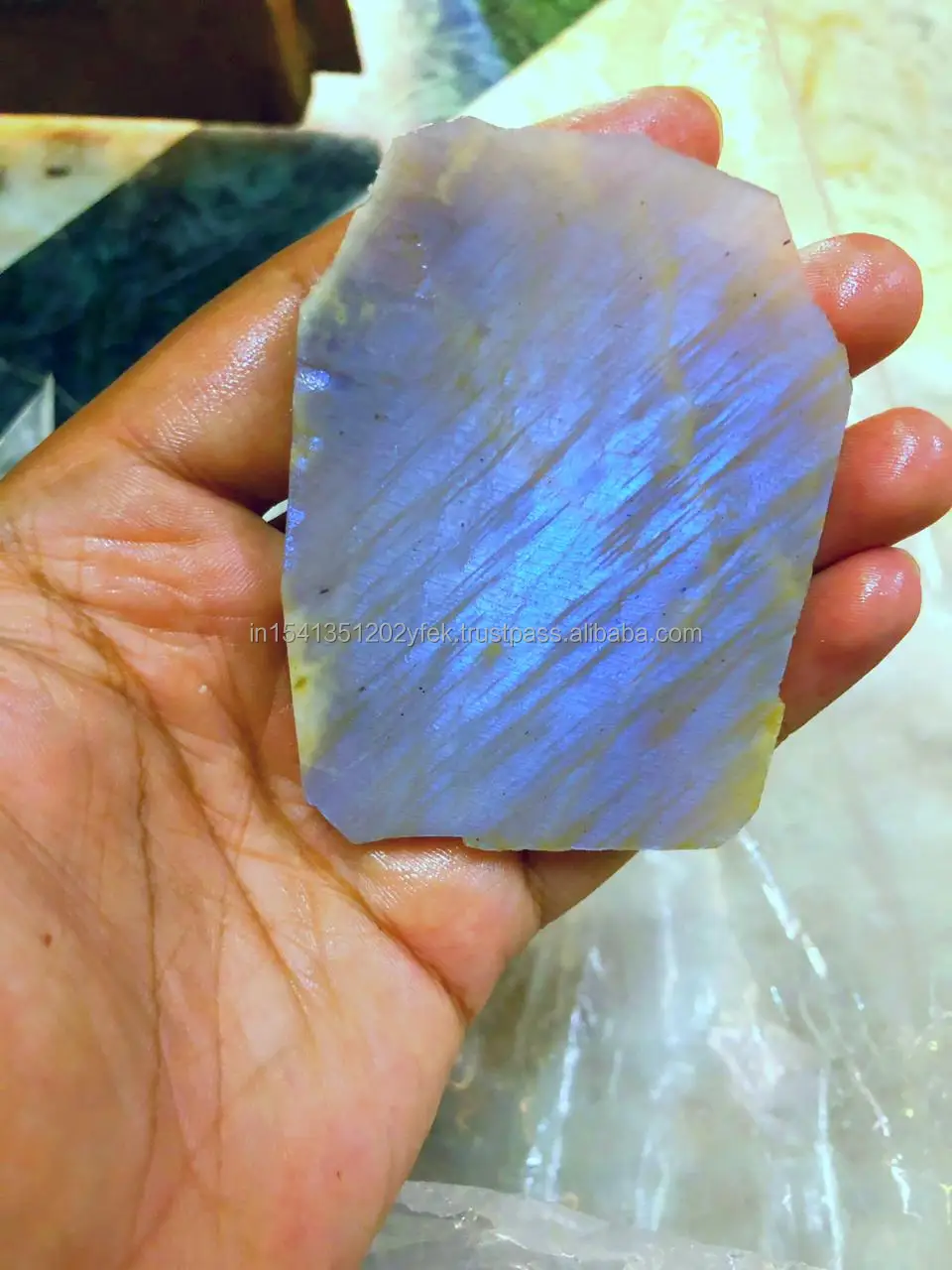 peach rainbow moonstone raw slabs