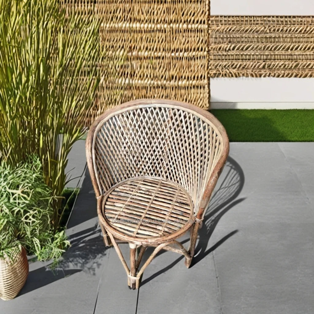 rattan chairs handmade from wicker for sale in bulk from India wholesale wood and rattan chairs for lounge & garden