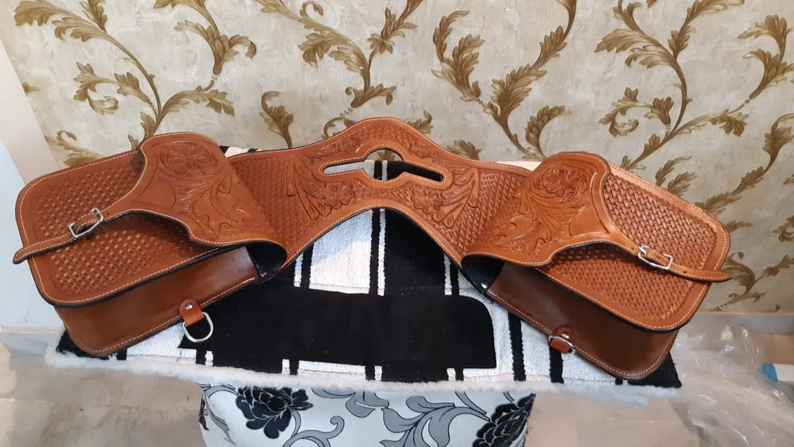 Best Offers Real Leather Western Designer Tooled Carved Horse Saddle Bag For Horse Set Low Prices By Suppliers