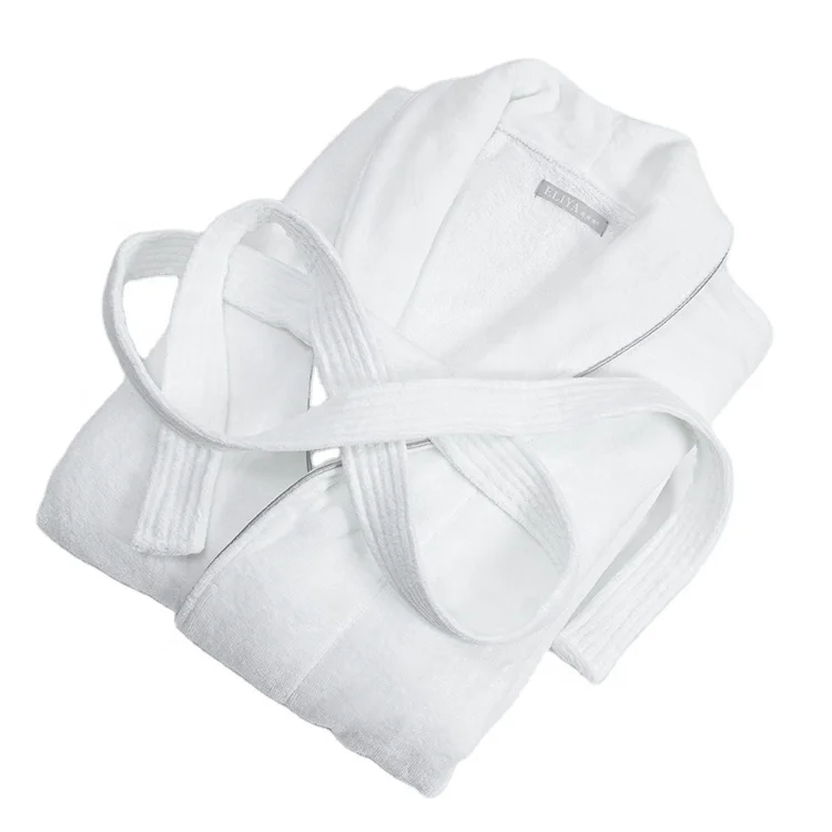 Hotel Wholesale 100 Cotton White Satin High Quality Bathrobs