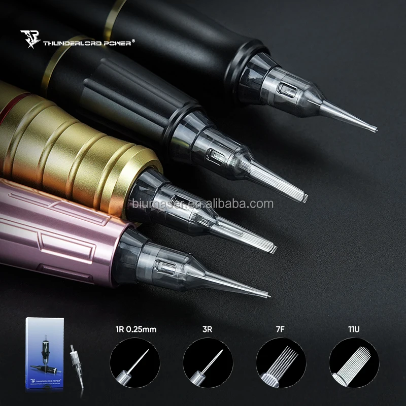 BIOMASER 20PCS/Lot Gray Tattoo Cartridge Needles Disposable Sterile Needle Cartridge for Tattoo Guns