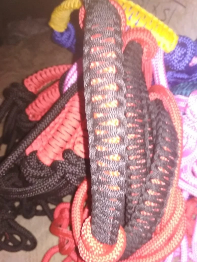 Most Popular Colorful Natural Rawhide Knotted Horse Rope Halter in Very Cheap Price