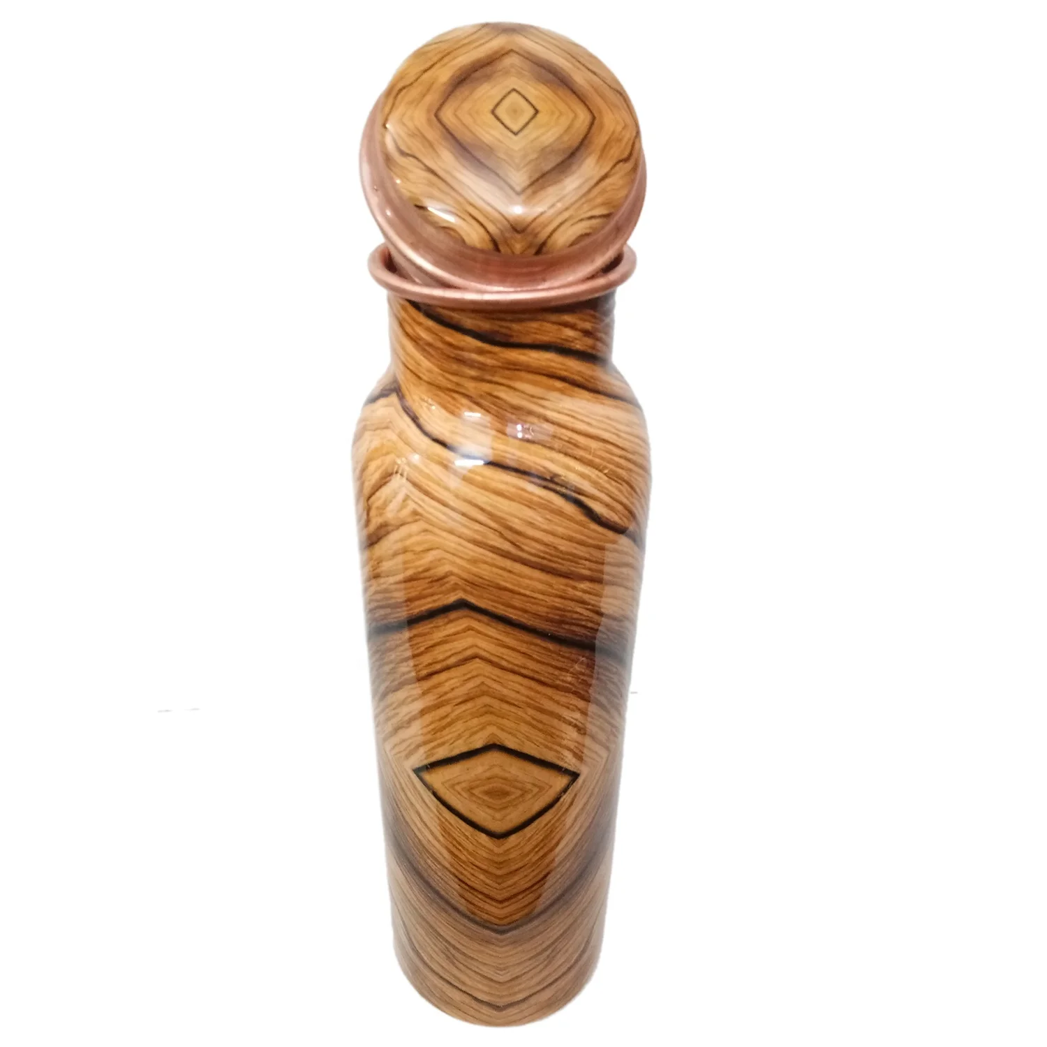 Design Printed Copper Water Bottle Top Quality Traditional Handmade Solid Copper Traditional Ayurvedic Copper Bottle