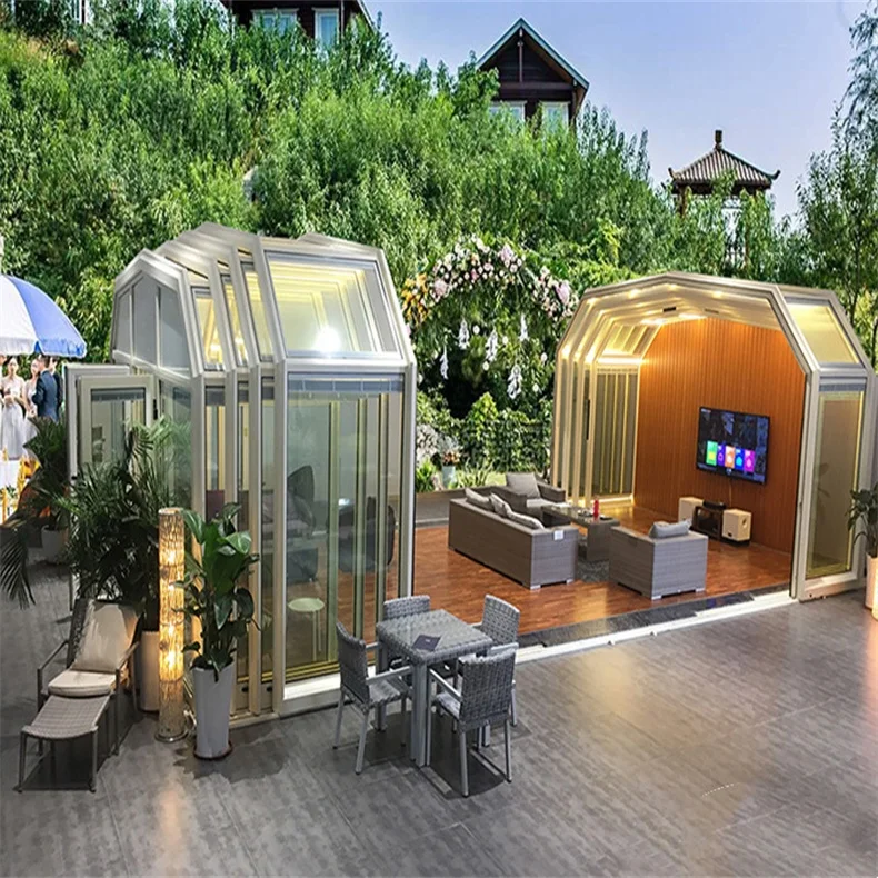 Sunroom 12X20 Регулируемый размер бассейна 3 сезона солнечные помещения для зимы алюминиевый выдвижной