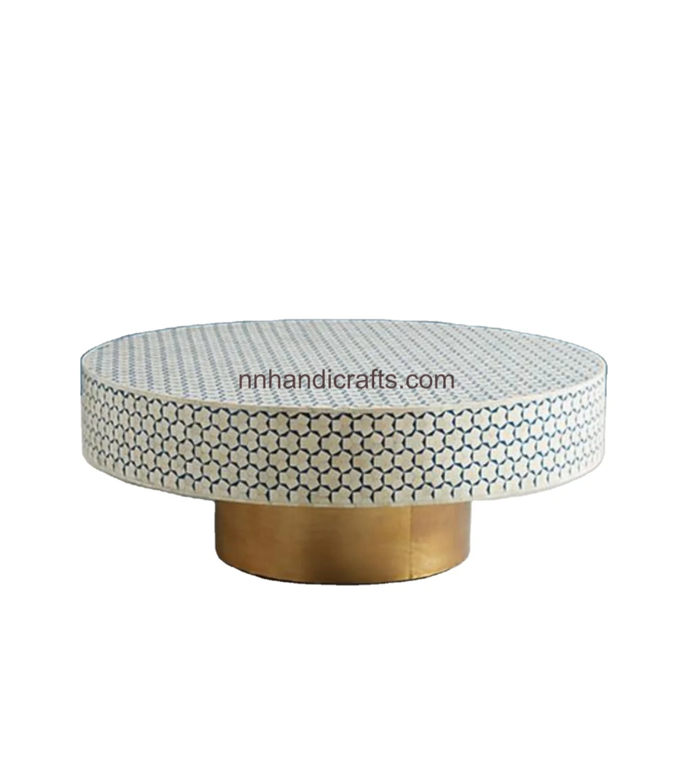 Latest Unique Design Steel Iron Metal Golden Powder Coated Gold Round With Printed Top Coffee Table Latest Coffee Tables For Bar