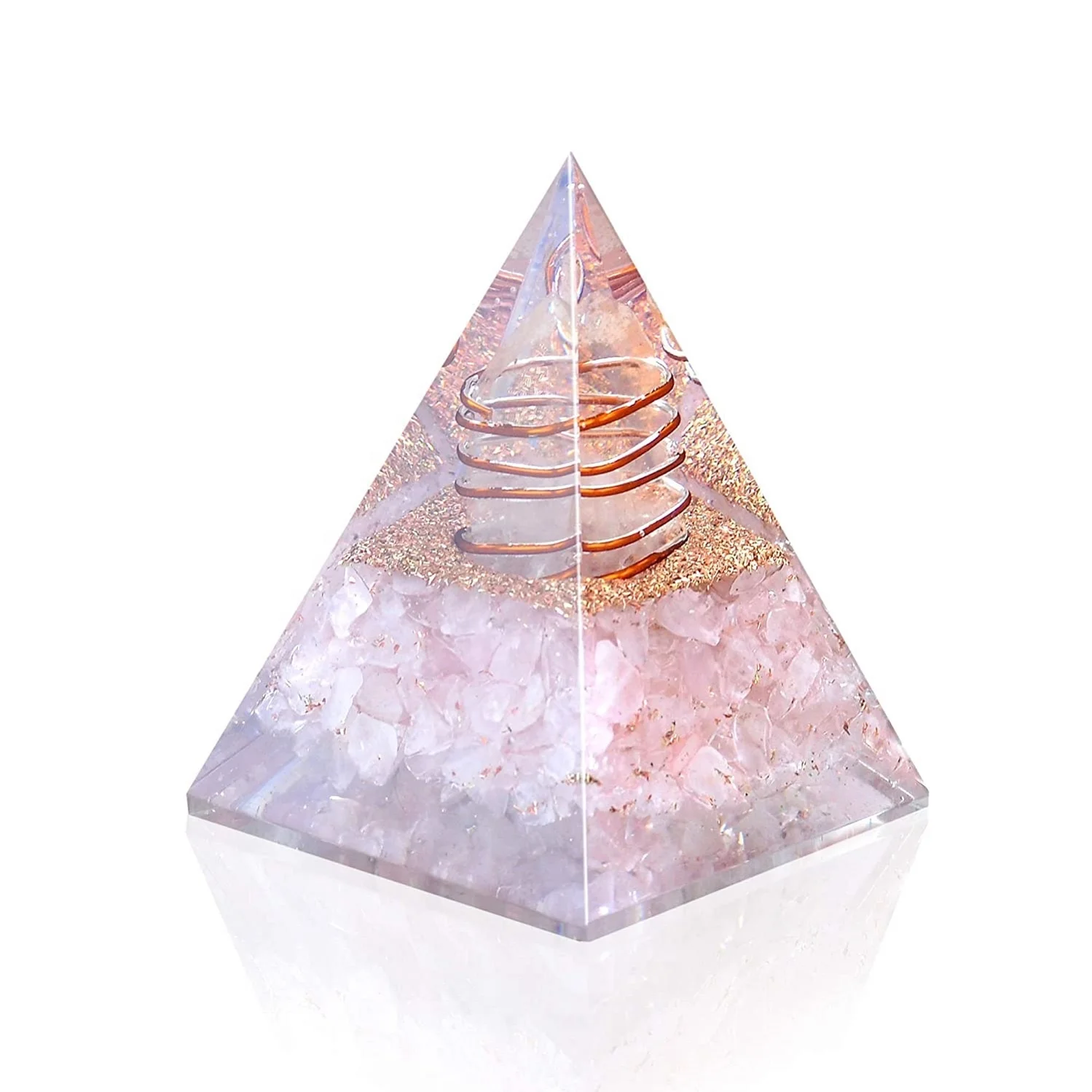Orgone Pyramid Rose Quartz Amethyst Clear Quartz Orgonite Pyramid For Sale