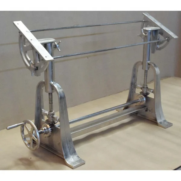 Vintage Industrial Metal  Nickel Chrome Plated Hand lifting Writing Drawing Engineer Draughtsman Painting  Drafting Table