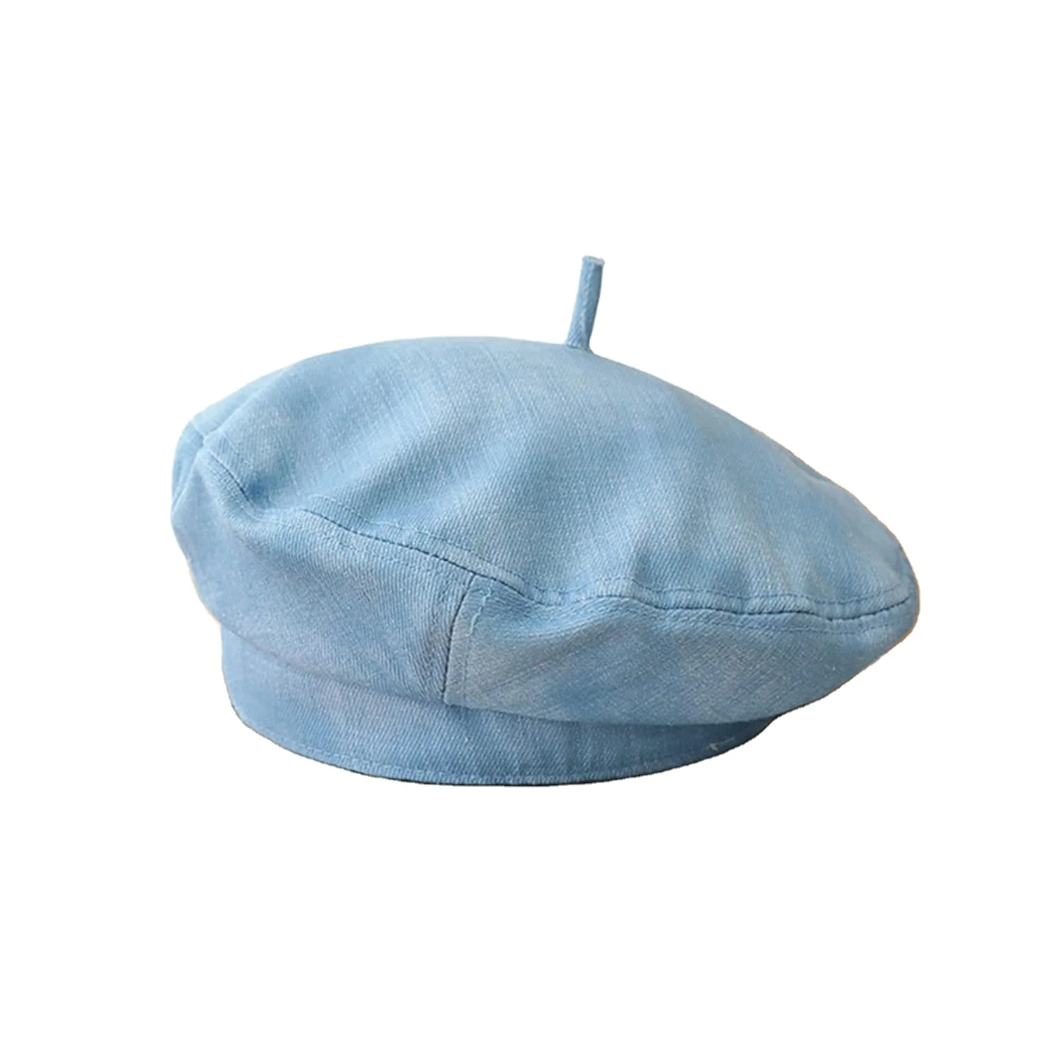 New Design Wholesale Women Denim Cotton Beret Hat British Style Artist Painter Hat