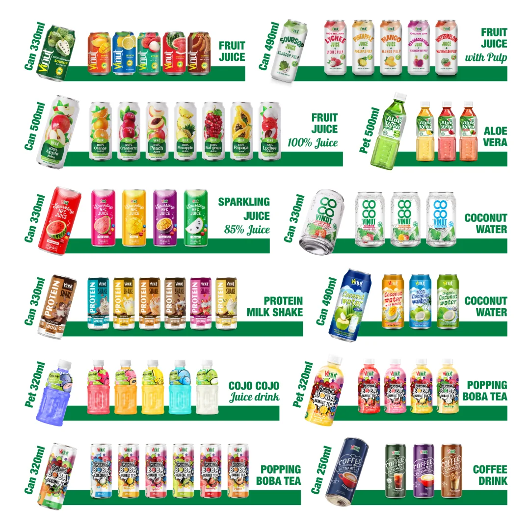 OEM/ODM & Free Sample 330ml Sparkling Orange Juice Drink - VINUT Vietnam Factory, Carbonated Beverage, Private Label Customizati