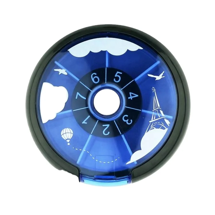 7 подогревающий портативный Круглый таблетки контейнер для таблеток дозатор