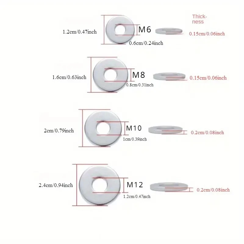 Stainless Steel Flat Washer Passivition Gasket GB97 DIN125 Plain Washer