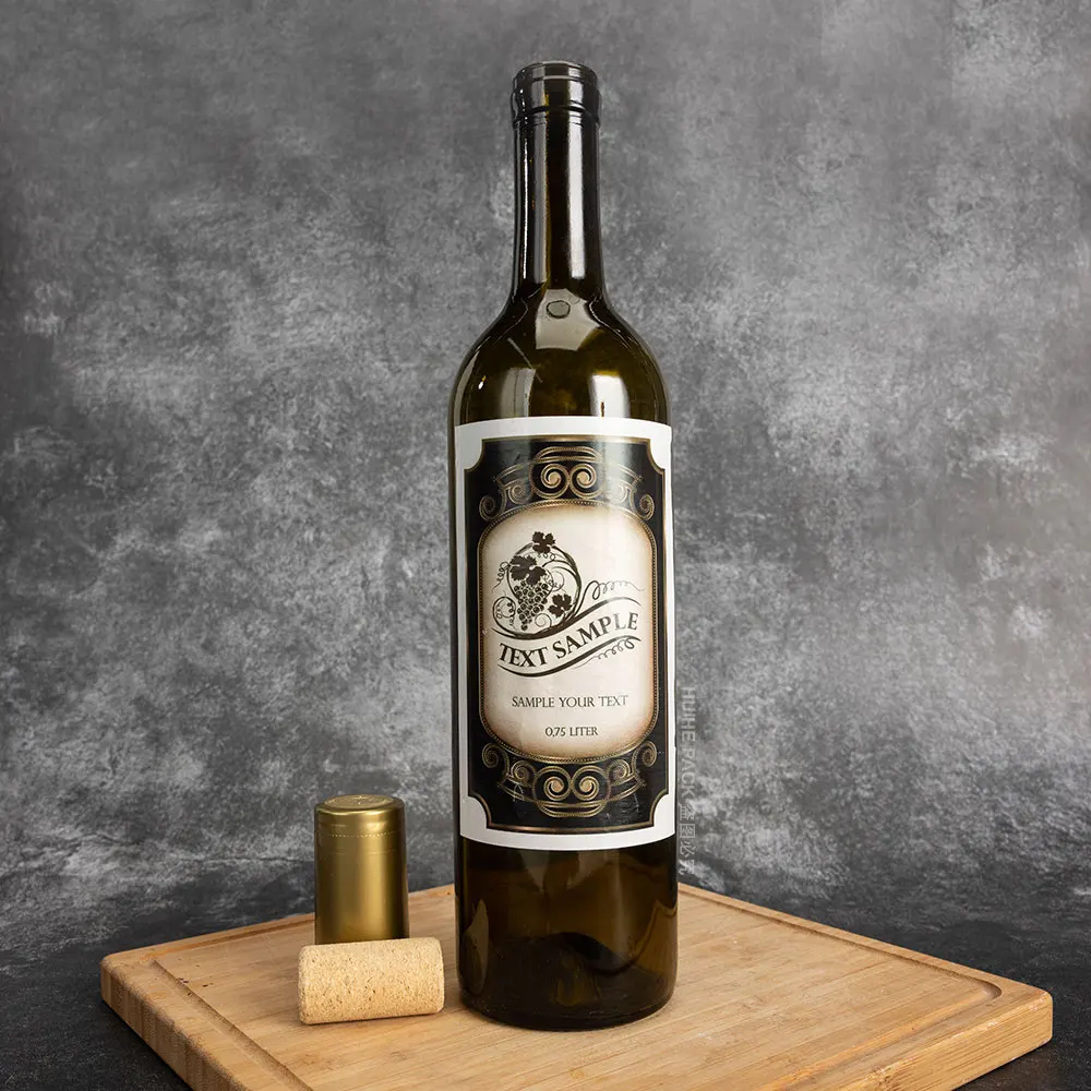 Custom Paper Label Cheap Buy 750ml Olive Green Bordeaux Lightweight Red Wine Glass Bottles with Natural Corks