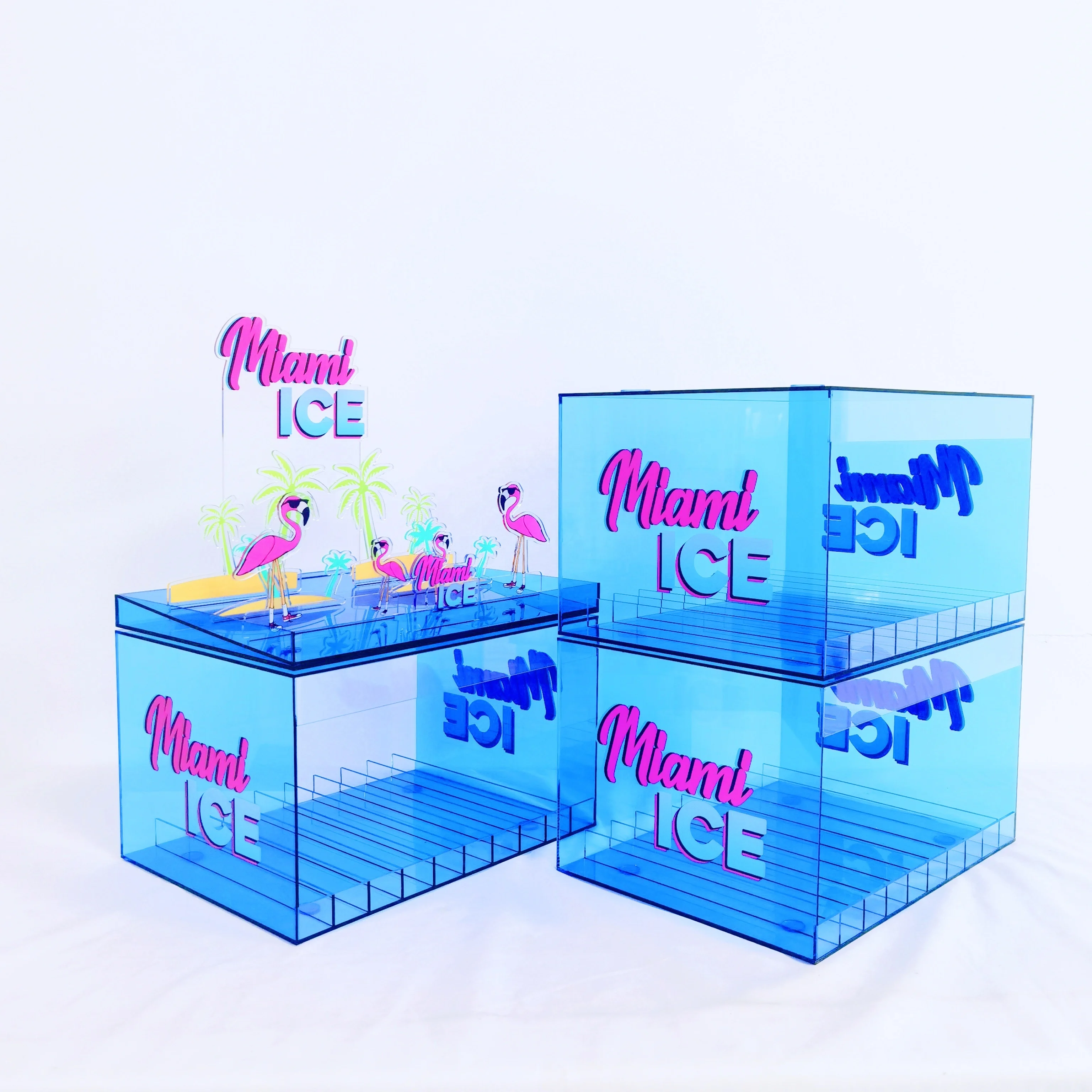 Acrylic juice Display Rack For Sale
