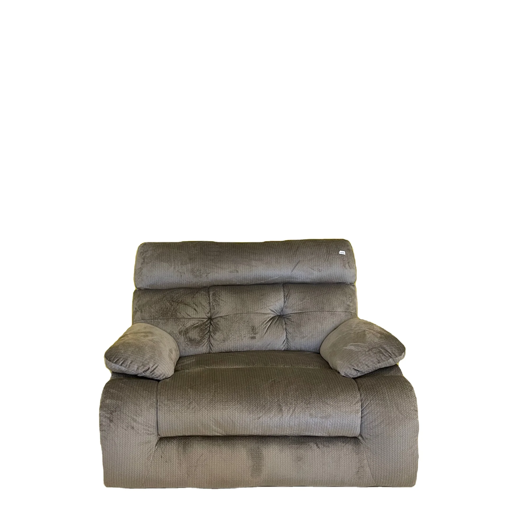 Sofa bed upholstered in velvet fabric with compact assembly design (electrical condition)