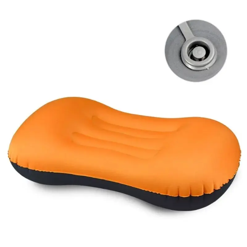 Inflatable Travel Camping Pillow Ergonomic Neck Lumbar Support Sleeping Cushion