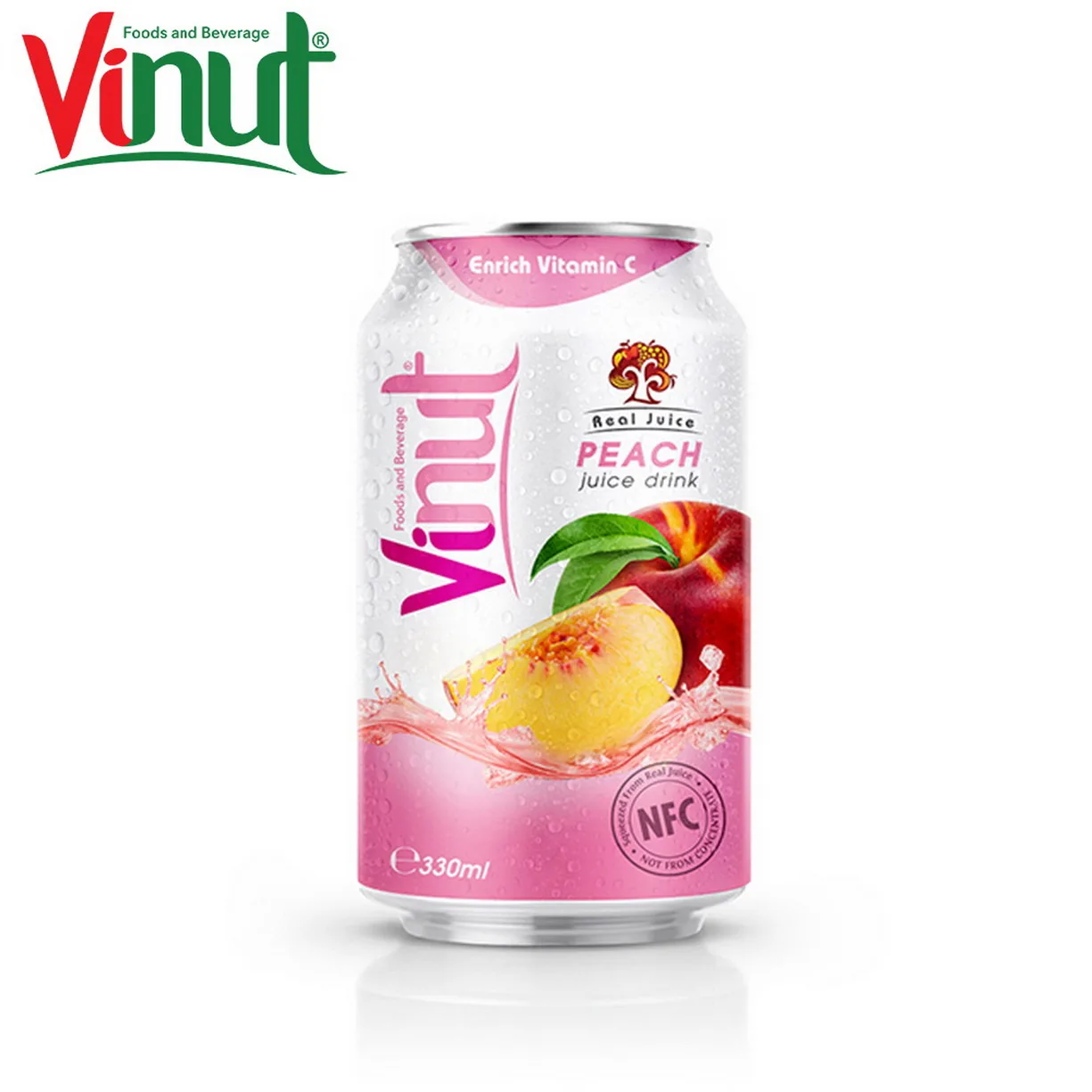 330ml Can (Tinned) Original Taste Real Juice Peach Juice Customized OEM Private Label OEM Brand Customized Logo
