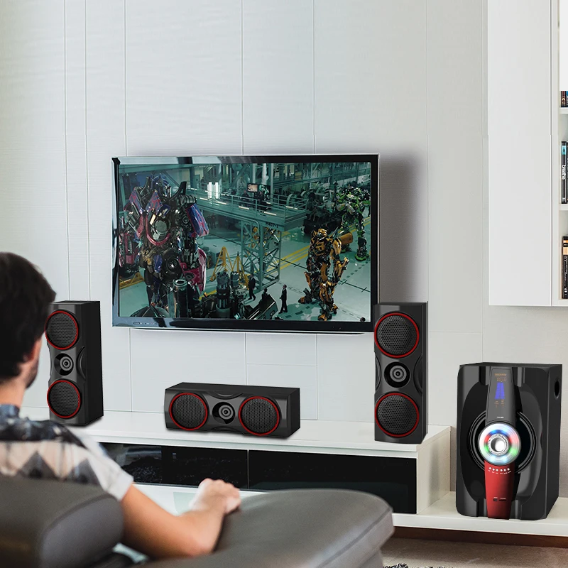 Professional Bluetooth Usb Tf Fm Radio 3D Sound Home Theater Subwoofer Bass 3.1 CH Computer Speaker