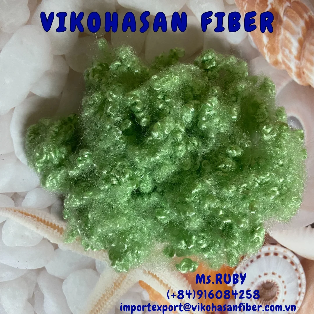 Vikohasan Manufacturer Recycled Green a Grade PSF HCS Hollow Conjugated Siliconized Polyester Low Price for Cushion Quilt Making