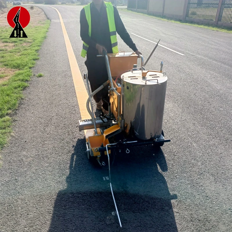 Smoother traffic line equipment hand push thermoplastic road marking machine designed for crosswalks lines parking lot painting